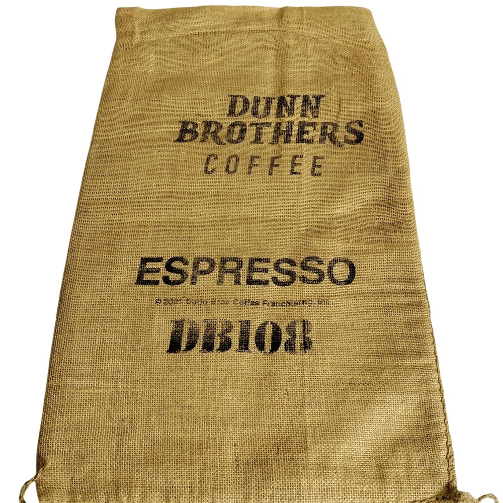 Dunn Brothers Espresso Coffee Bean Burlap Bag Approximately 30.5"x 17"